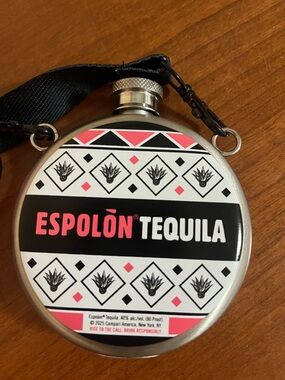 Espolòn Tequila Branded Hip Mini Flask with Strap